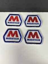 Lot of 4Vintage Marathon-Oil Iron On Patches-Gas Station Mechanic Uniform Badges picture
