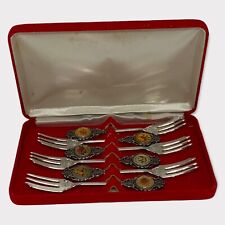 Vintage Cameo Perfection Plate Set x6 Australian State Silver-Plate Forks w Box picture