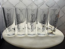 Vintage Sauza Conmemorativo Tequila Shot Glasses Clear Long Tall Set of 5 picture