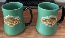 Rainforest Cafe Trading Company Green Ceramic Mugs Set of 2 picture