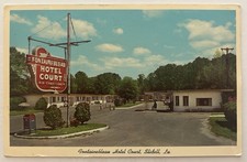 Vintage Fontainebleau Hotel Court Postcard Slidell LA Louisiana Highways 11 & 90 picture