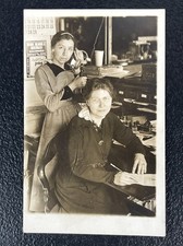 Women Employment Occupation Real Photo Postcard Writing Billhead Telephone rppc picture