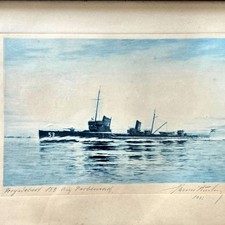 1931 German Torpedoboot 153 Signed Framed Naval Print Reichsmarine Patrol Ship picture