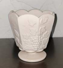 Vintage Pink Milk Glass Milkglass Napco Planter Vase 5