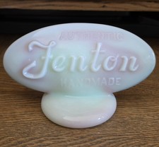 Fenton Glossy Lotus Mist Dealer Logo - HTF picture