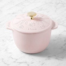Staub Enameled Cast Iron Floral Petite French Oven, 1.5-Qt. Pink Peony picture