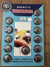 Vtg NOS 12 Deville Magnetic Car Thermometers w/ Display Card **tk picture