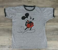 Walt Disney Productions Vintage Mickey Mouse Crew Neck T-Shirt Size Small Gray picture