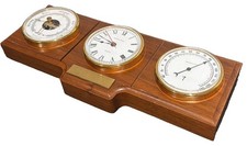 Hamilton France Wood & Brass Weather Station Barostar Thermostar picture