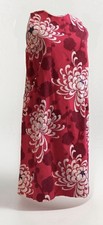 Vtg MAUNA KAI Women’s Barkcloth Hawaiian Dress Sz Med Red w/ White Florals EVC picture