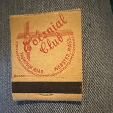Vtg Colonial Club Matchbook Webster MA Thompson Road Seafood Banquet Facilities picture