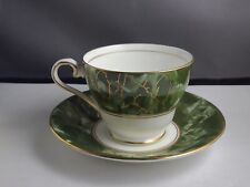 Vintage Ansley Onyx Green Porcelain Teacup And Saucer picture