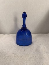 Cobalt Blue Glass Bell Ohio State Capitol Columbus OH Souvenir Collectible picture