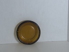 VTG MCM Large Dark Amber Glass Round Cigar/Cigarette Ashtray 8
