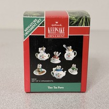 Hallmark Keepsake Ornament 1991 Tiny Tea Party Original Vtg NEW NOS picture