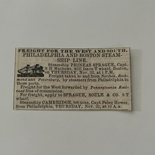Freight For The West and South Sprague Soule & Co. 1860 Boston Clipping TAJ7-S50 picture