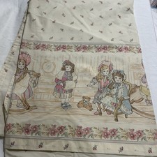 Vintage Twin Flat Sheet With Victorian Dolls, Rocking Horses And Bears JC Penney picture
