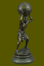 Art Deco Original Aldo Vitaleh Carrying the World Bronze Sculpture Figurine Deal picture