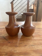 Scandinavian Modern Teak Candle Holders Modernist Mid-Century MCM  picture