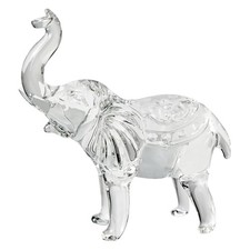 Clear Crystal Elephant Figurines Collectibles, Glass Animals Table Decor Orna... picture