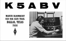 1974 K5ABV Marvin Bloomquist Dallas Texas Ham Radio Amateur QSL Card Postcard picture