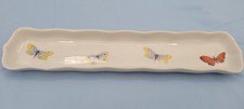 Limoges France Porcelain Butterfly Ring Jewelry Trinket Tray Slender 9-1/4