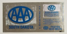 AAA SOUTH DAKOTA Reflective Foil Decal Bumper Sticker FASTEN SEAT BELTS Reward picture