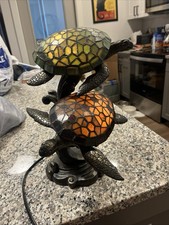 Mosaic Glass Sea Turtle Novelty Table Lamp 13” Tall picture