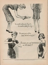 1951 Women Fashion Dress Skirts 50s Vintage Print Ad Sanforized Material Cloths picture