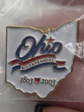 2003 Ohio Bicentennial 1803-2003 Souvenir Pin Enamel State Shape picture