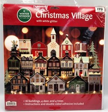 Winter Wonder Lane Christmas Village DIY Craft Kit White Glitter Big Lots picture