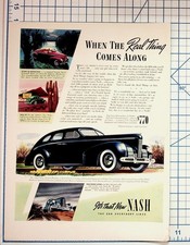 1938 Nash Automobile Original Magazine Ad Vintage Car 