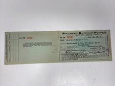 1941 Southern Railway System 2 Piece Pass Jacksonville to Cincinnati Vintage picture