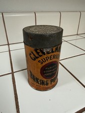 Vintage Cleveland's Superior Baking Powder Tin Can Antique 1 Lb. picture