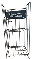 Vintage Metal Newspaper Display Sales Rack w/Sign Topper AZ Republic / Gazette picture