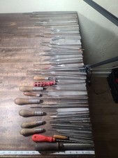 Vintage Metal Files Lot of 120 Wooden Handles Antique Machinist Blacksmith Tools picture