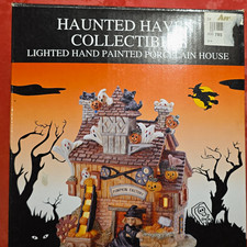 Haunted Haven Collectibles 1994 Hand Painted Porcelain Haunted House, Box picture