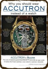 1962 ACCUTRON BULOVA SPACEVIEW Vintage-Look-Edge *DECORATIVE REPLICA METAL SIGN* picture
