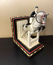 Fitz and Floyd Porcelain Horse & Rider Bookends Handcrafted Equestrian picture