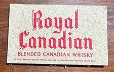 Vintage Royal Canadian Blended Canadian Whisky Advertising Bar Sponge NEW picture