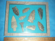 9 X11   in.     FRAMED SHADOWBOX ARROWHEADS FROM  TRIGG  KY picture