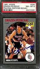 Drazen Petrovic Autographed 1990 Hoops #248 Rookie Card PSA NM-MT 8 PSA/DNA   picture