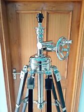 Nickel Royal Marine Big Tripod Floor Lamp Stand Home decor Wooden Black Stand picture