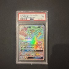 Pokemon Lugia GX TCG Rainbow Rare Card 227/214 Lost Thunder PSA 7 picture