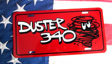 RED Plymouth DUSTER 340 license plate car tag 1970 1971 1972 1973 1974  Mopar picture