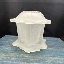 Vintage 1970-1980’s Homco Frosted Clear Satin Glass Pagoda Fairy Lamp Light picture