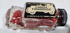 Vintage Candy Friandise Clear Glass Car Container, Sealed, Canada picture