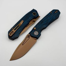 Remette RT Rhino Knife RNGC7 Blue/black G10 Scales 14C28N Copper Color Blade picture