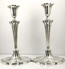 PAIR Vintage GM Co Silver Plated Candlestick Holders Art Deco Weighted picture