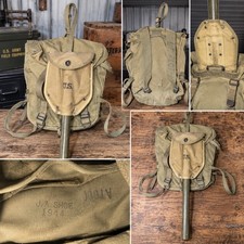 Original WWII US Army M-1943 Combat FieldPack w/ Entrenching Tool/Shovel picture